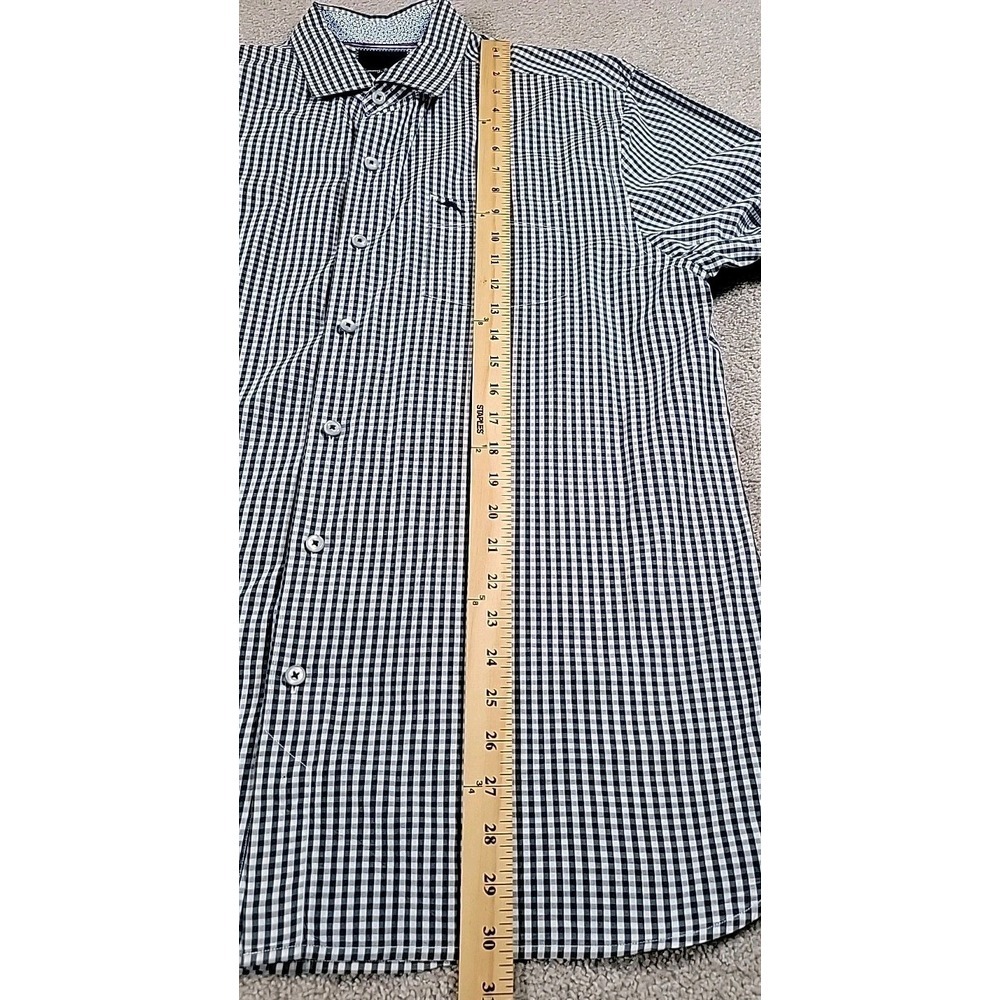 Tommy Bahama LARGE  Button Down Shirt BLUE& White‎ Checked, LOGO - Picture 8 of 11